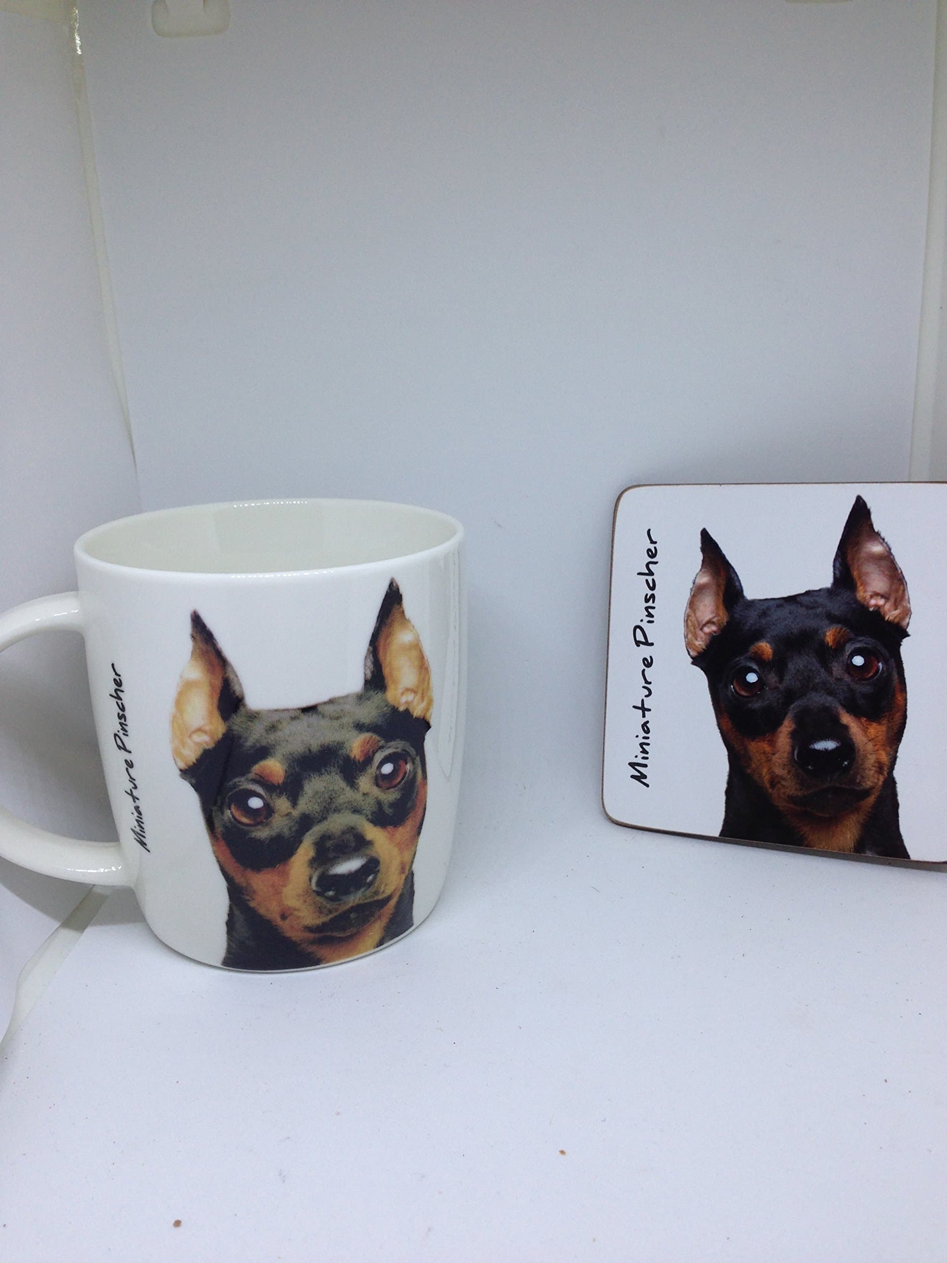 Miniature Pinscher mug and coaster set