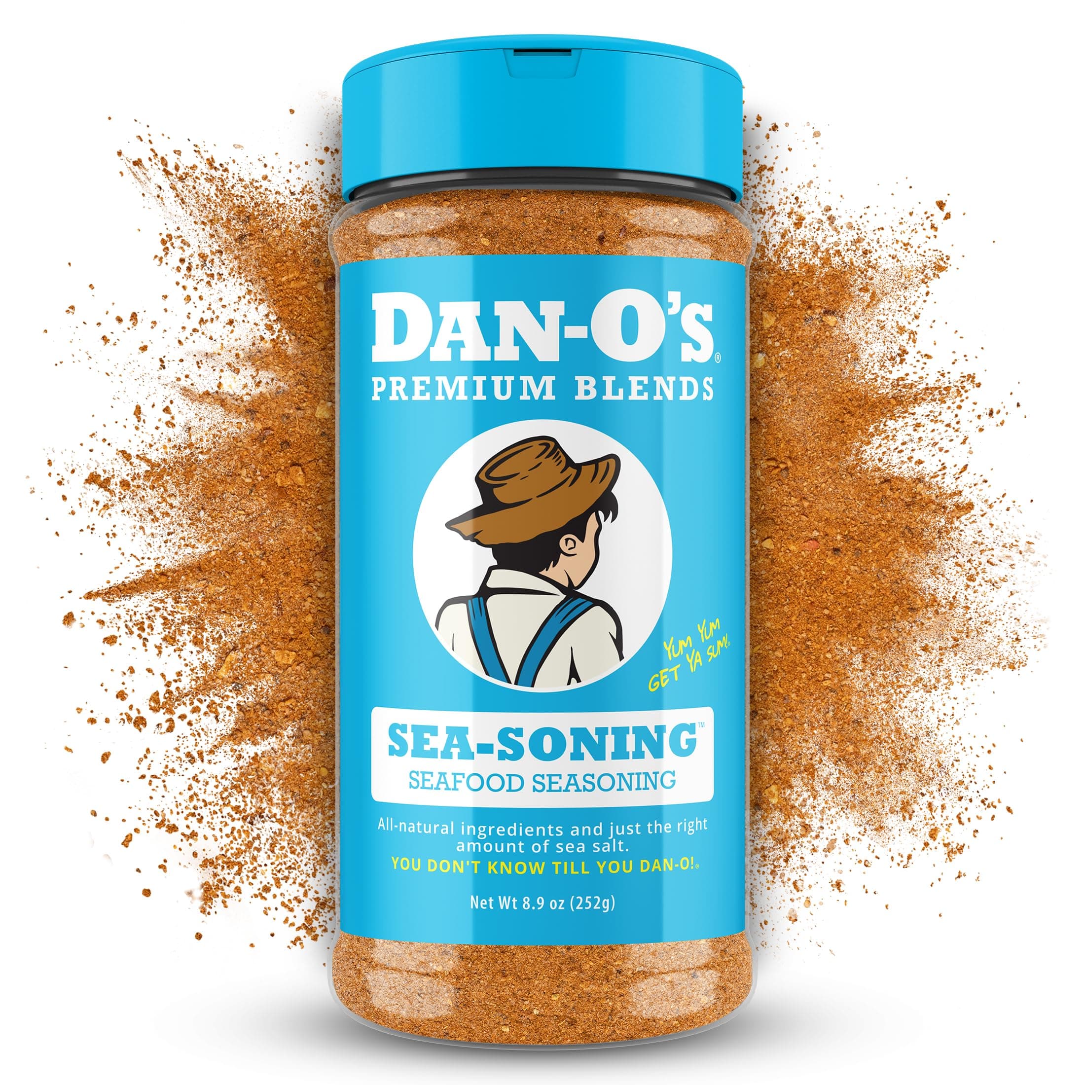 Dan-O's SEA-soning Seasoning, 8.9 oz Bottle, All-Purpose Seasoning for Fish, Shrimp, Seafood, Chicken and More, Sugar Free, Zero Calorie, Use this Spice Blend to Compliment any Sea-Inspired Dish