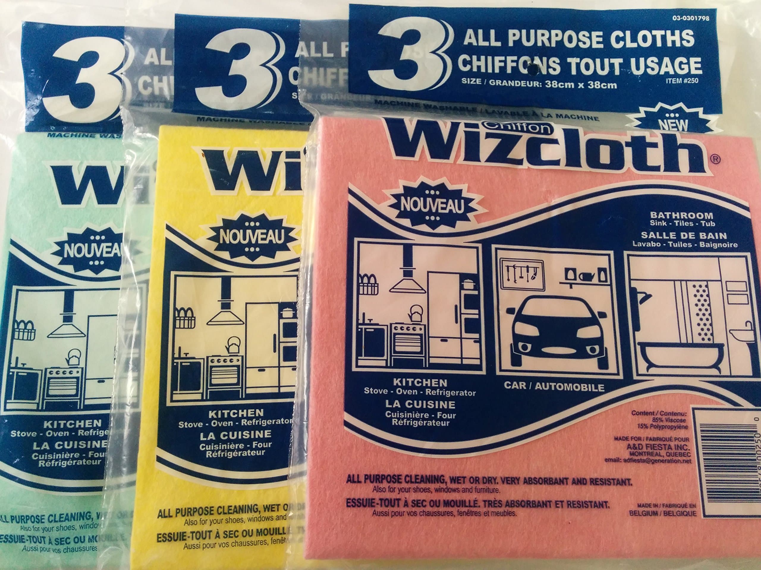 3 x pack of 3 pieces, Cleaning Cloths, (colors may vary)