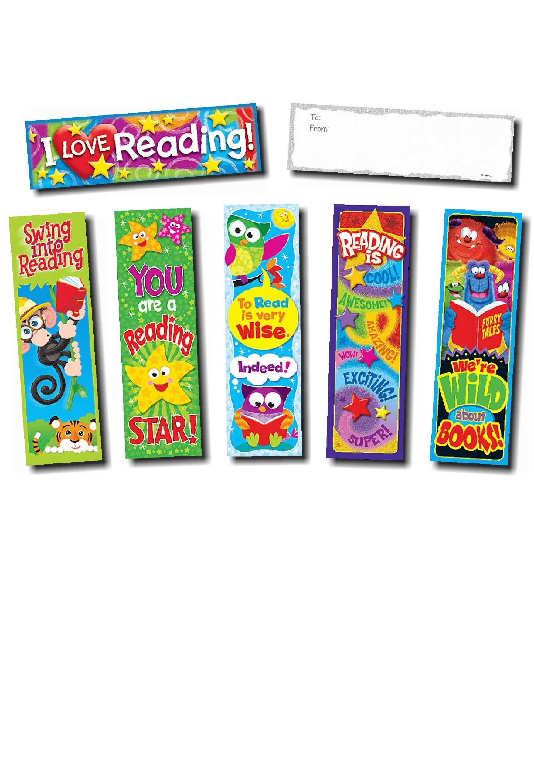 Childrens Bookmarks Variety Pack - 72 Bookmarks - 6 Designs - Great For School Rewards & Prizes