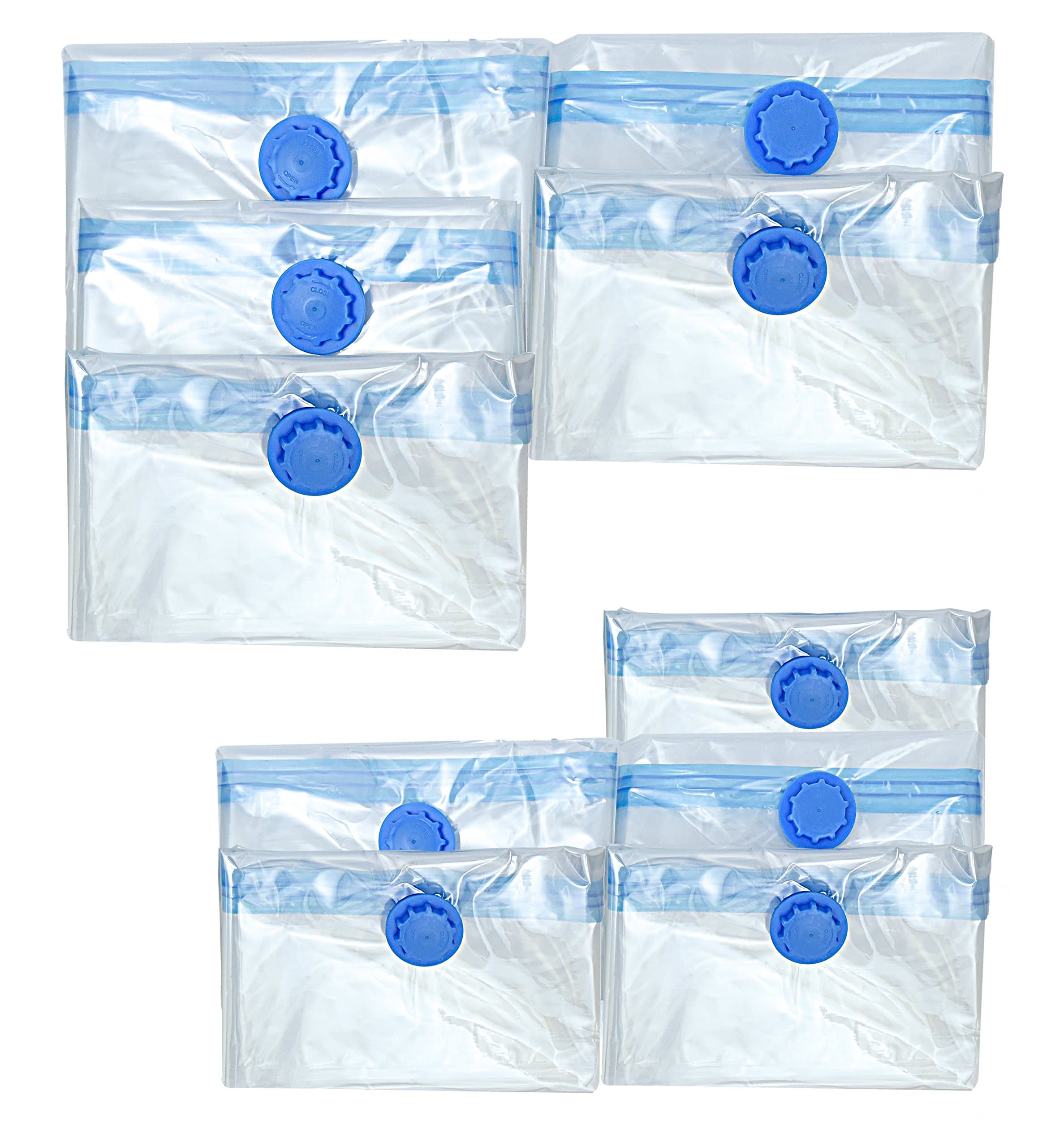 iLP 10-part set of vacuum storage bags 90 x 130 cm (35,43 '' x 51,18 '') and 60 x 80 cm (23,62 '' x 31,50 '' ) for clothing, wardrobe and textiles
