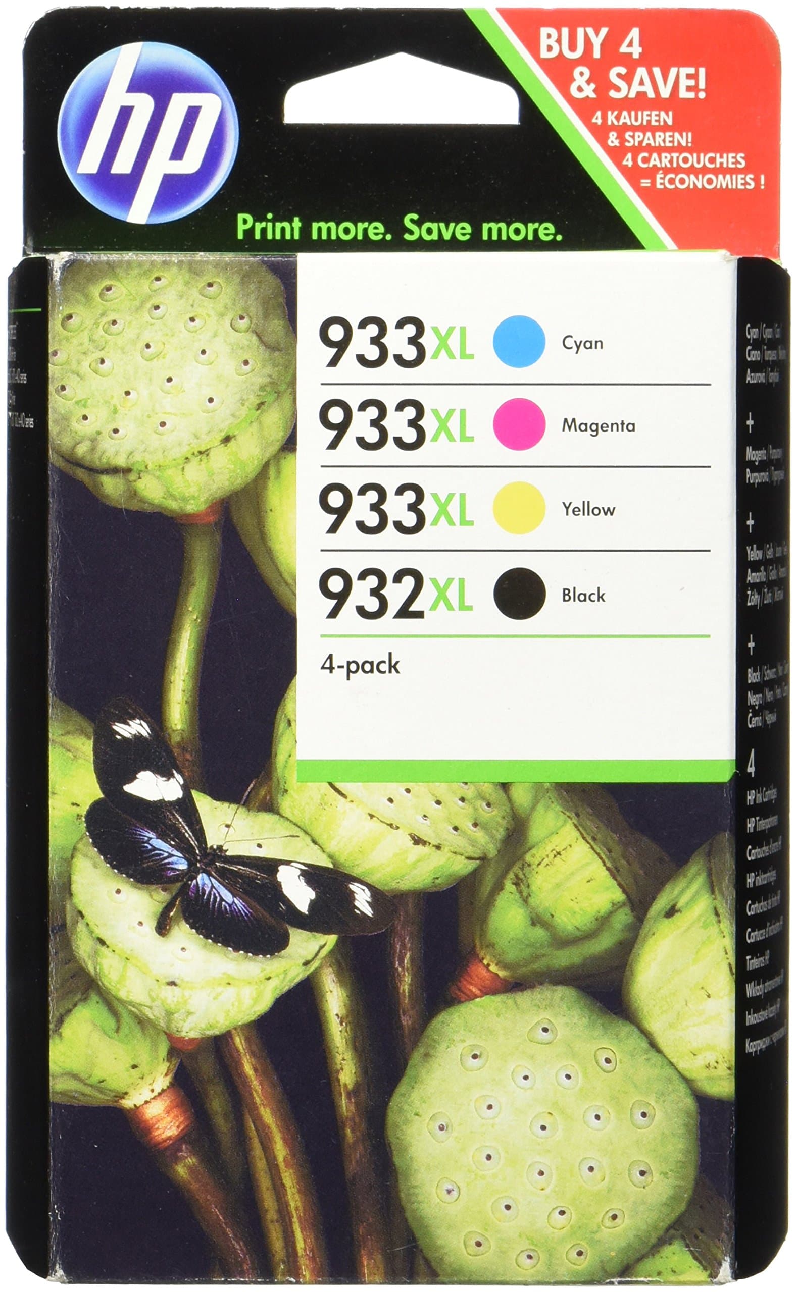 4x HP 932XL933XL/C 2 P 42 AE C2P42AE NR 932/NR 933 XL Ink Black/Cyan/Magenta/Yellow