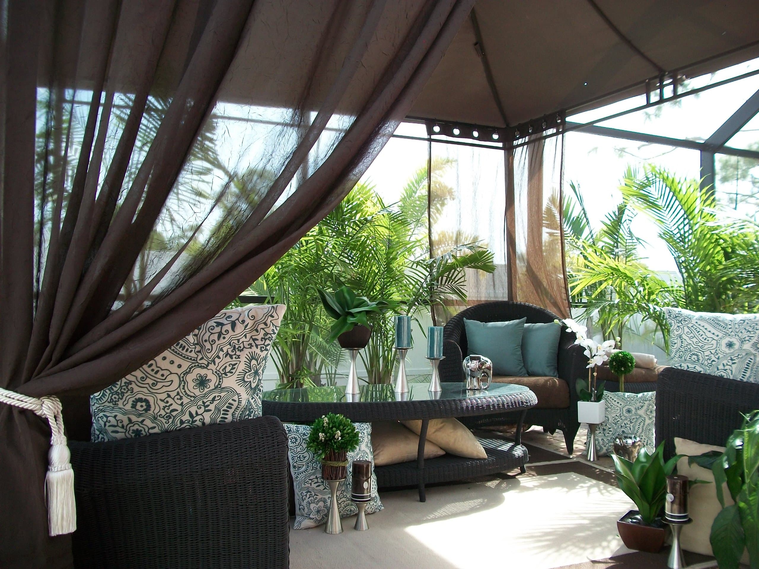 Beautiful Indoor/Outdoor Patio Drapes.. Coffee Semi Sheer .. 50" Wide X 95" Length