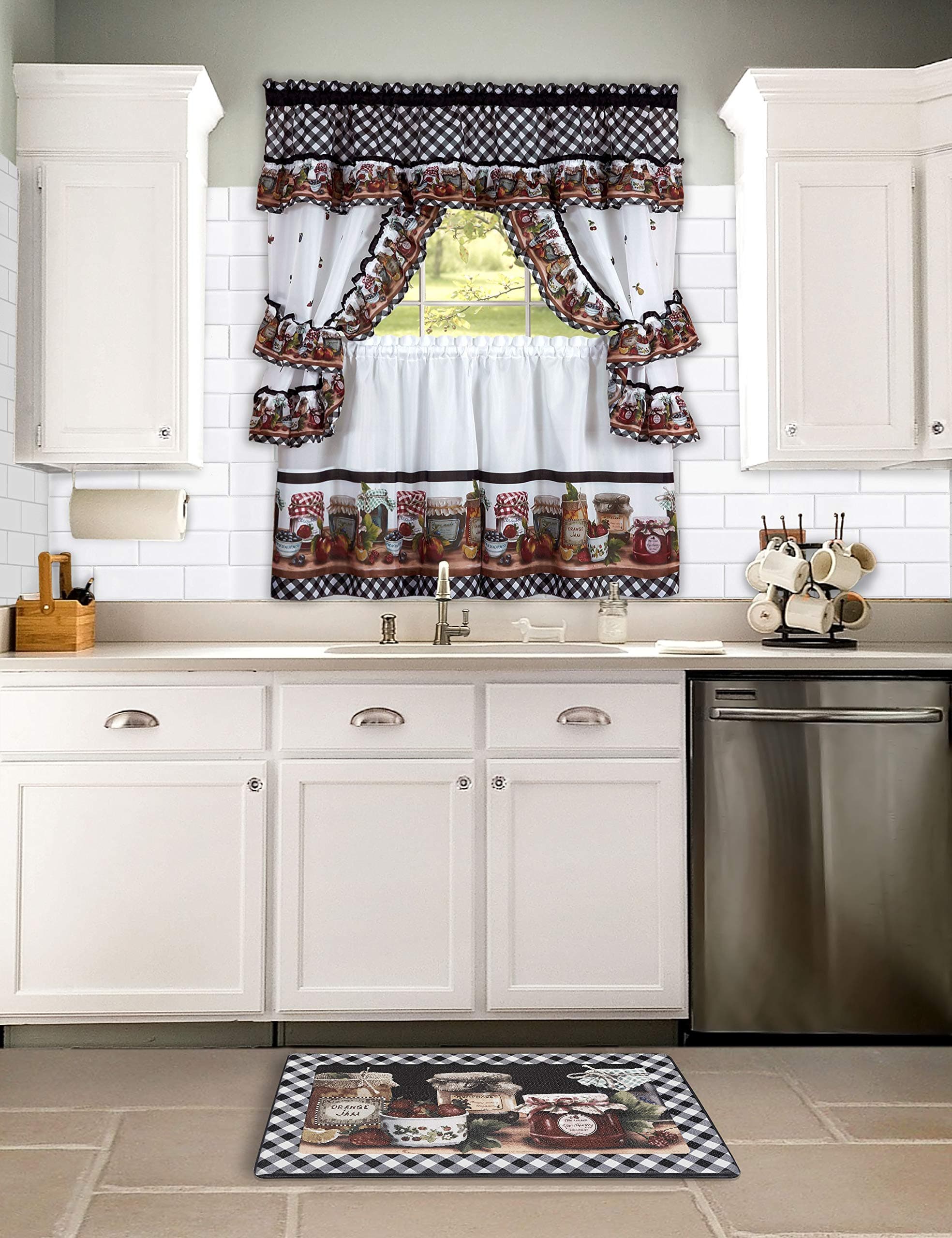 Achim Home Furnishings Anti Fatigue Mat, 18" x 30", Mason Jars, Multi