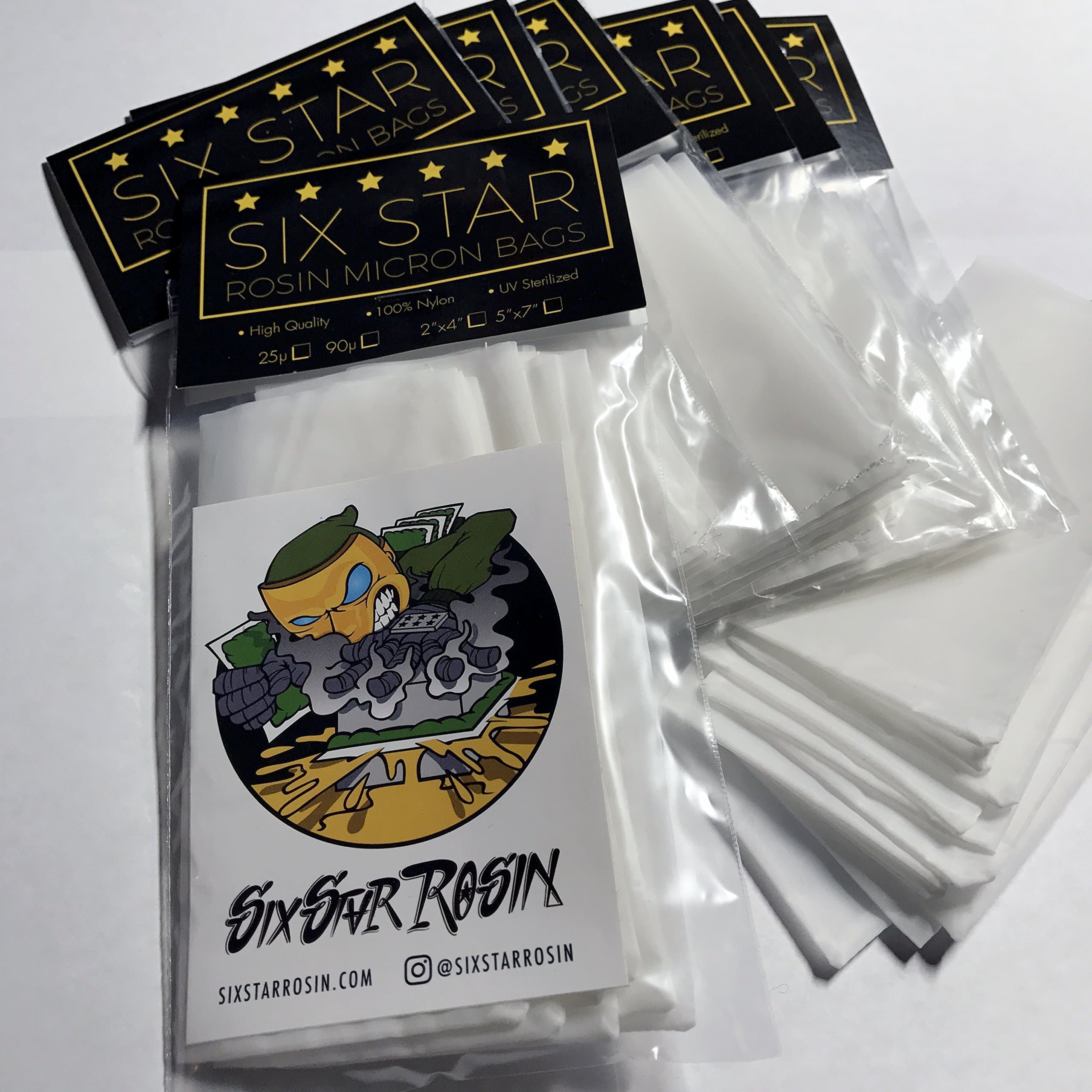Six Star Rosin - 90u Rosin Filter Bag (2"x4") (10)