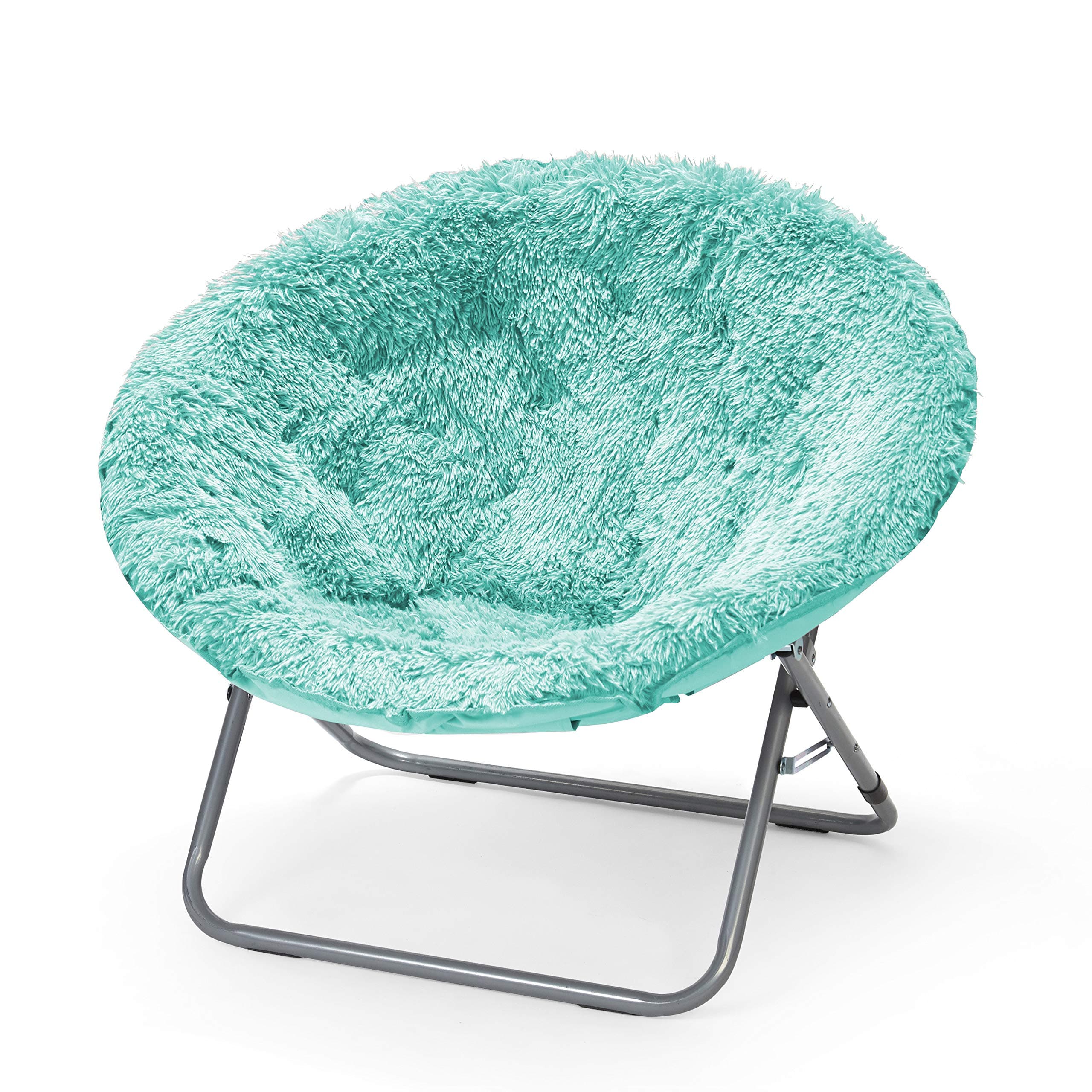 Urban Shop Mongolian Oversized Moon Chair in Aqua