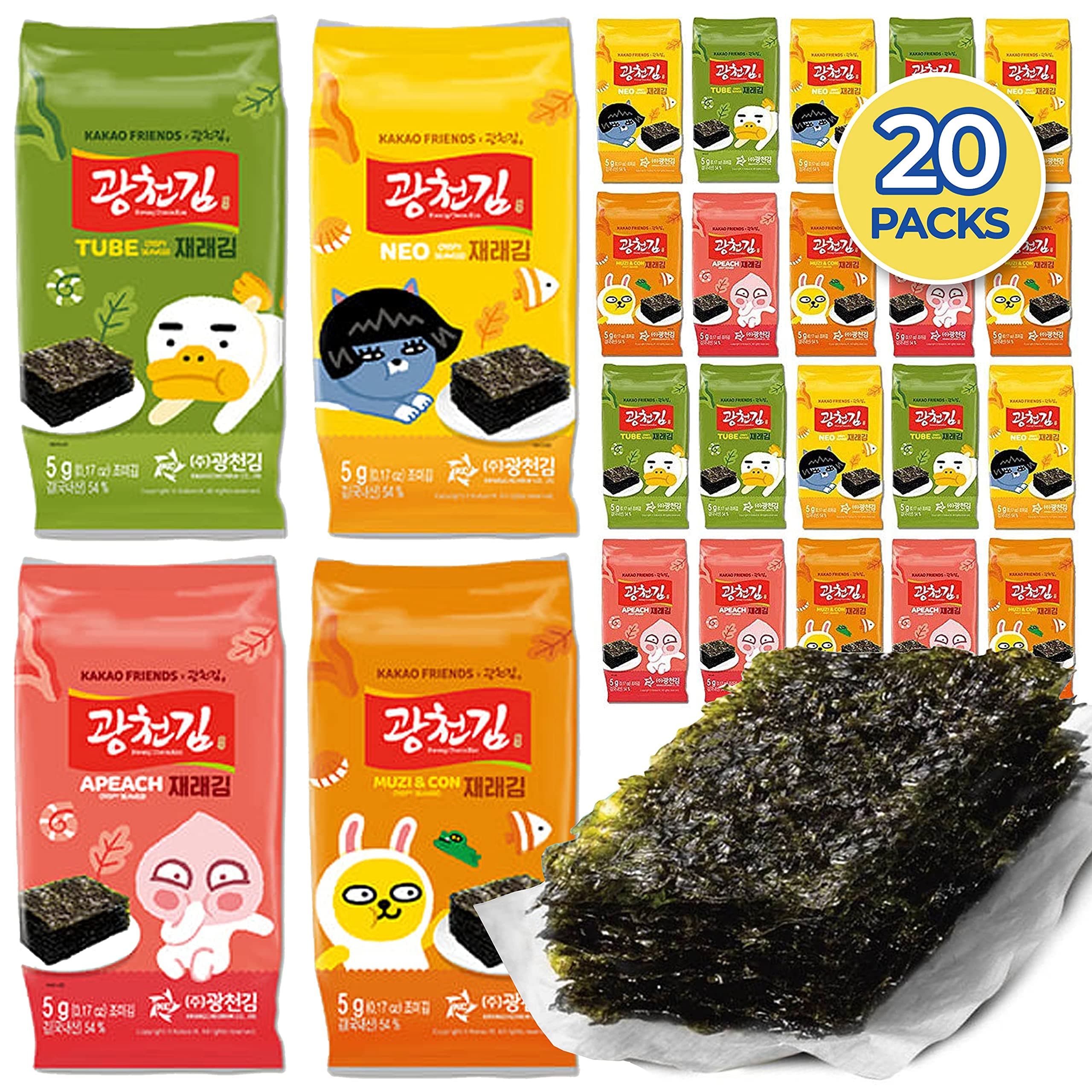 KIMNORI Kwangcheonkim Kakao Friends Seasoned Seaweed Snacks 100 g