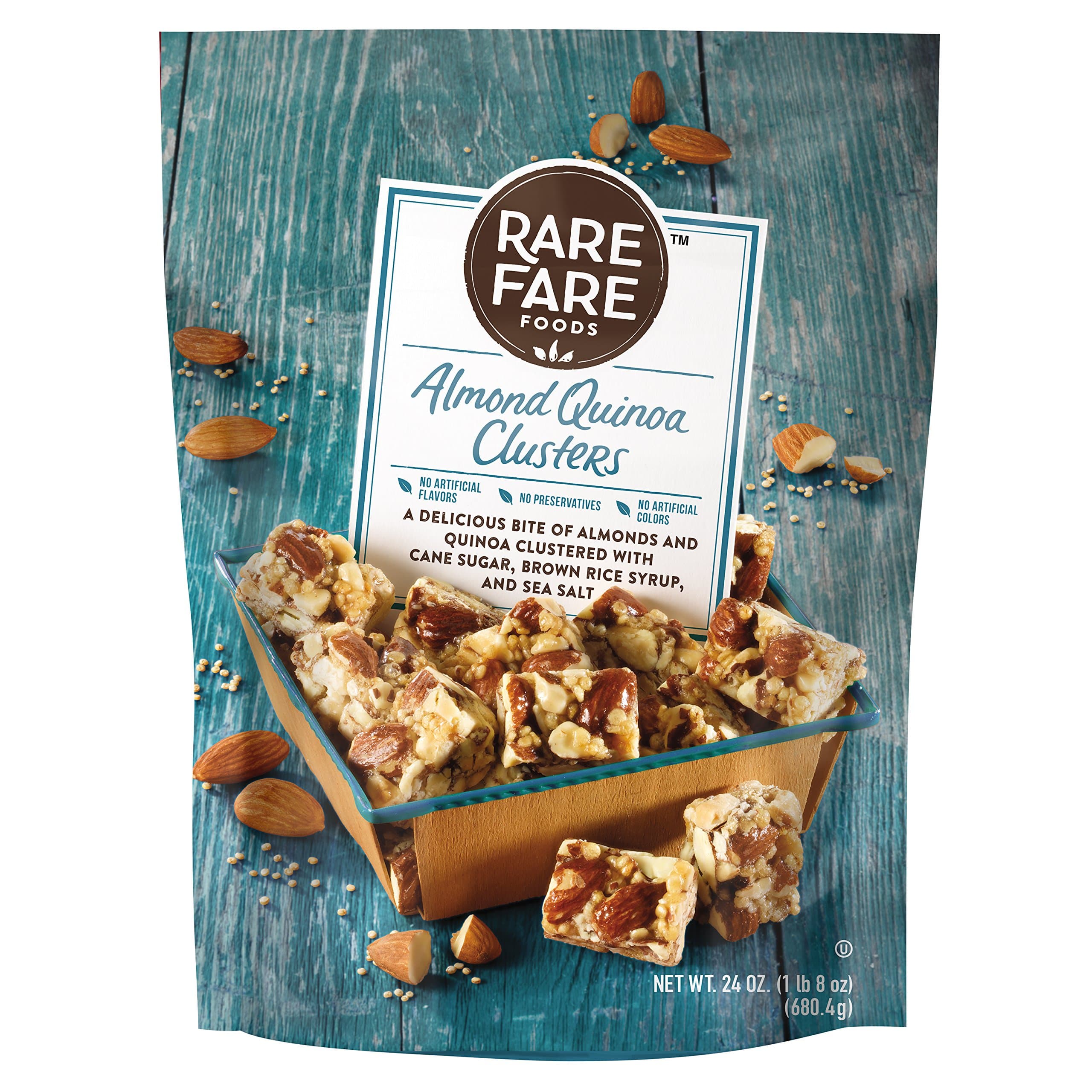 Rare Fare Foods, Almond Quinoa Clusters, 24 Ounce