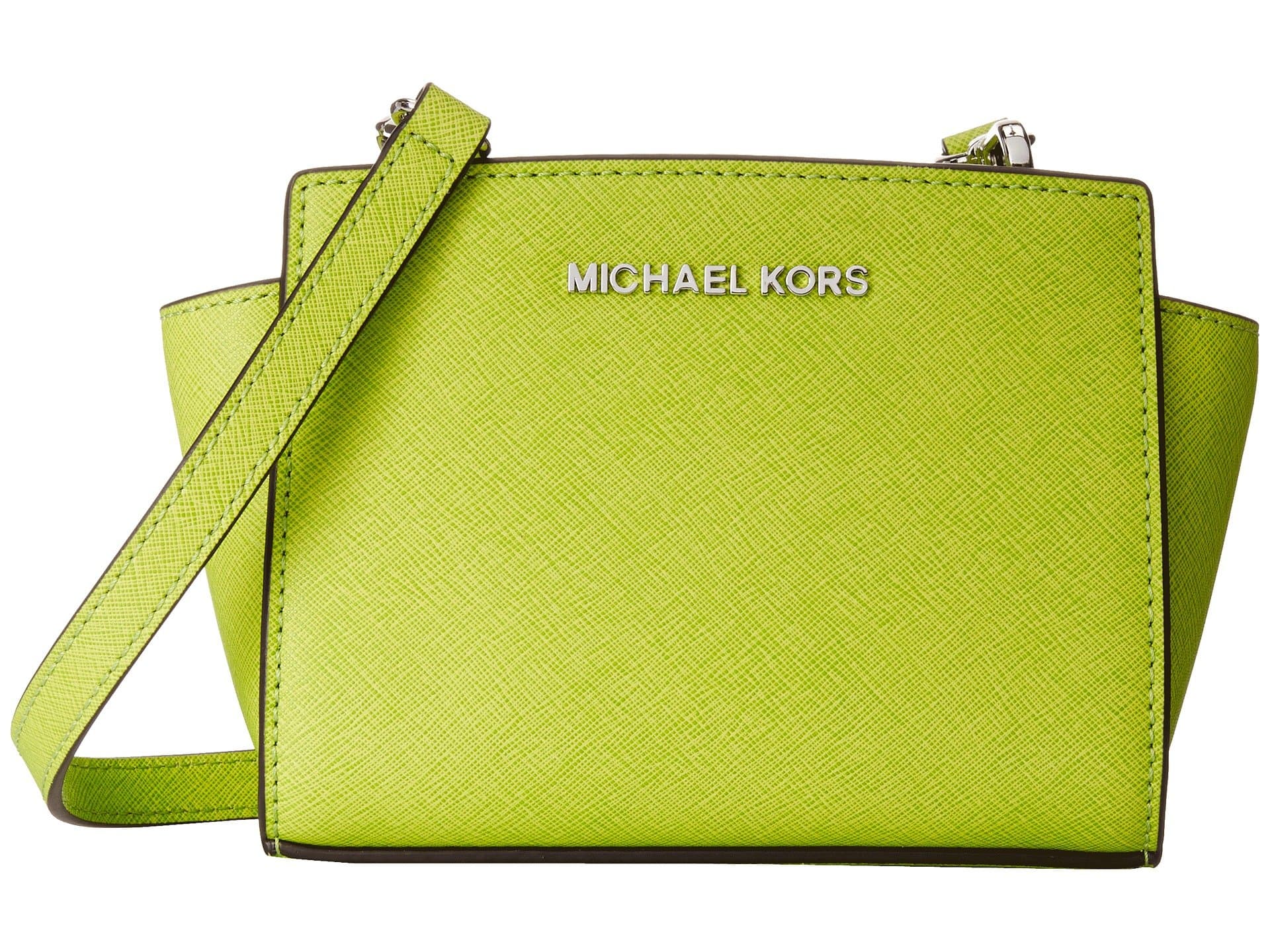 MICHAEL Michael Kors Selma Saffiano Leather Mini Messenger (Pear)