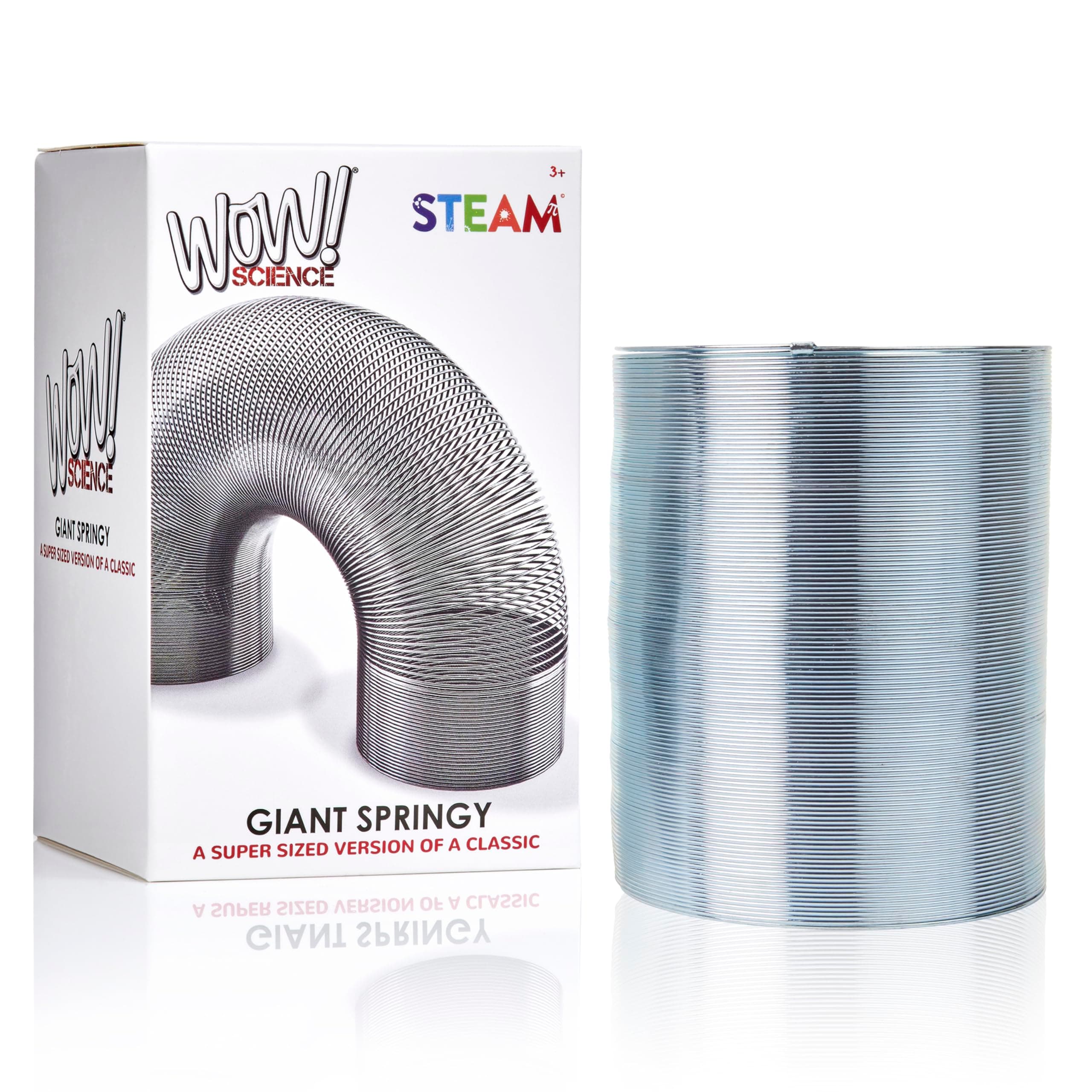 – WOW! STUFF Super-Size Metal Spring Toy – Giant Stretchy Slinky for Kids and Adults – Classic Sensory STEM Toy, Performs Tricks, Walks Downstairs, Robust and Durable, Fun for All Ages 5+