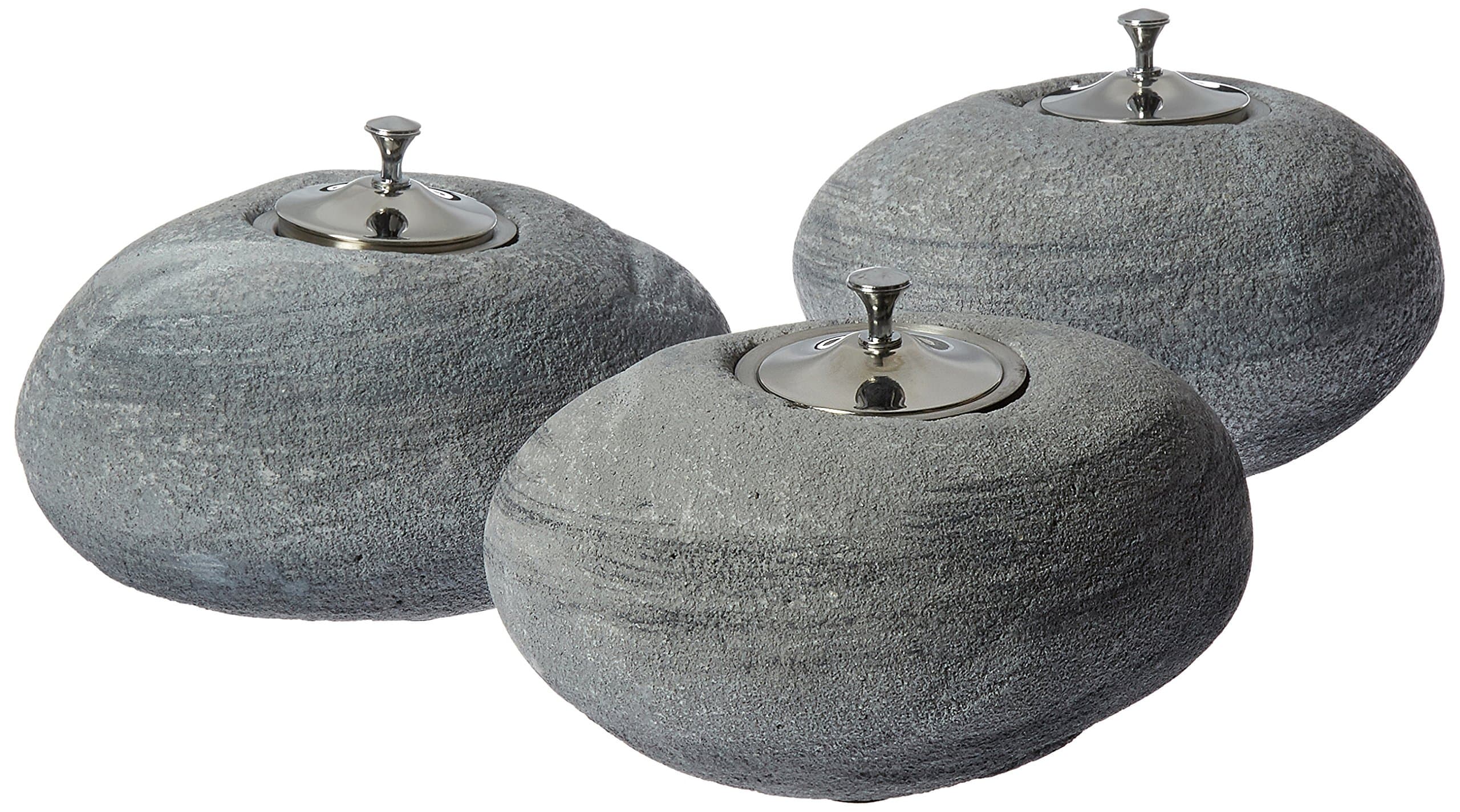 HWT03FR Decorative Fire Rocks with Real North American River Rock Look, 3-Pack