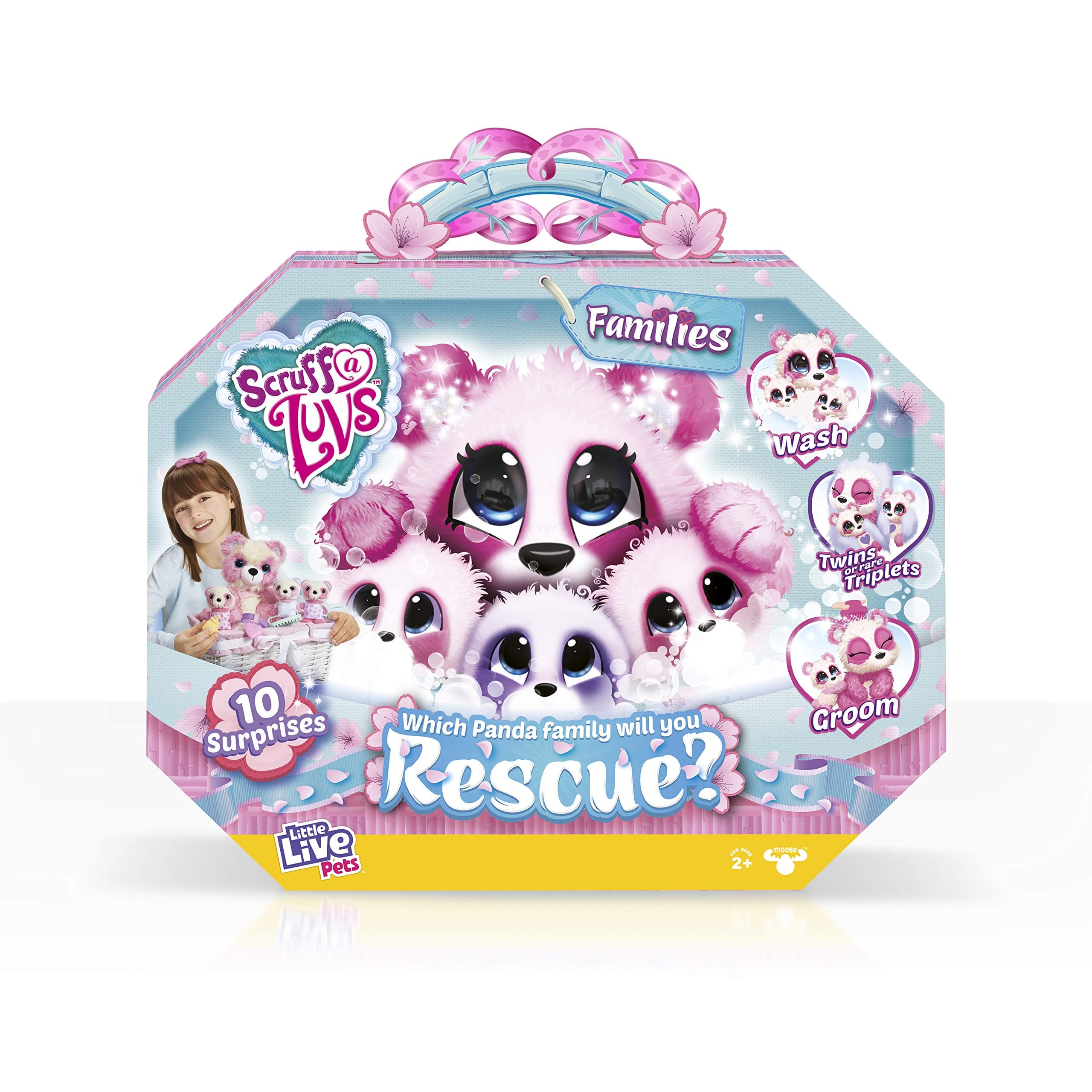 Scruff-A-Luvs 30110 Little Live Rescue Pet Surprise Soft Toy – Panda Families