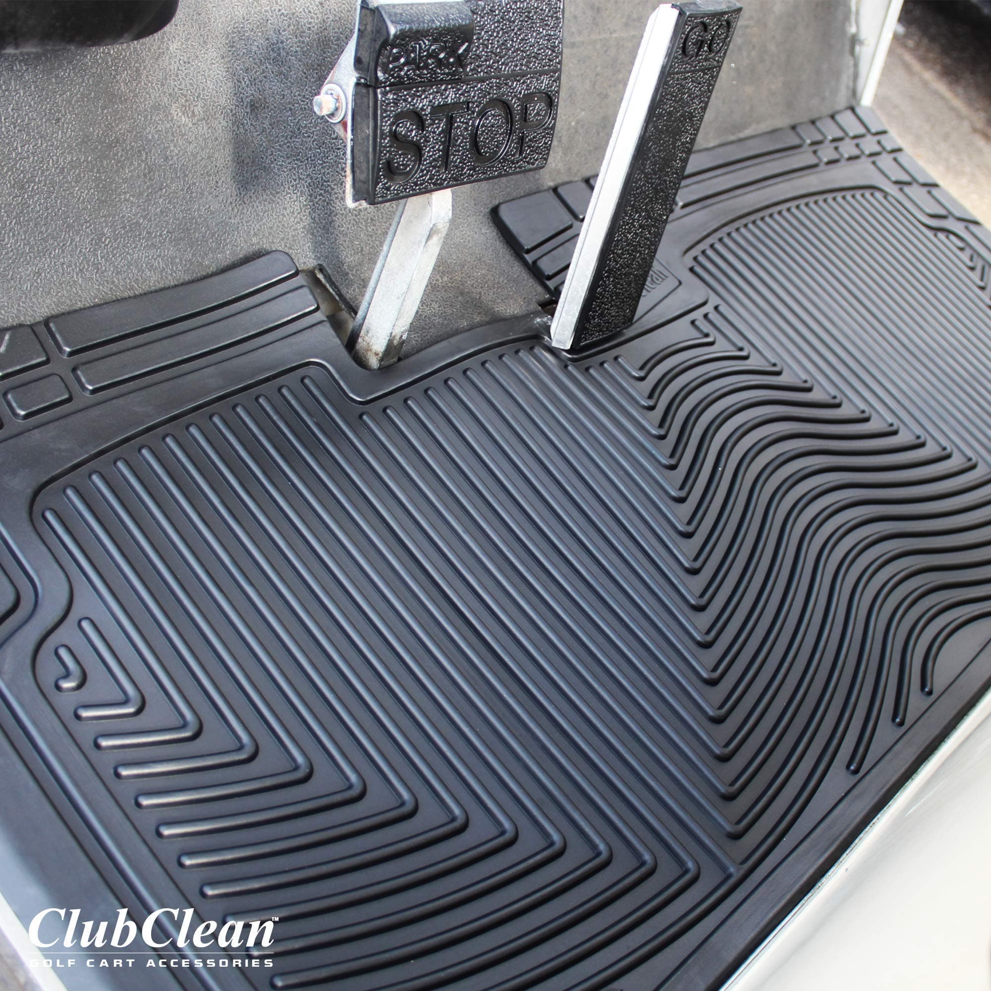 Shield Family/Club Clean Golf Cart Floor Mat, New & Improved, Only Golf Car Mat to Meet 6 ASTM Standard for DS, TXT, RXV, Precedent, Yamaha & Icon, Industry Standard Golf Cart Mat 8mm Thick - Patented