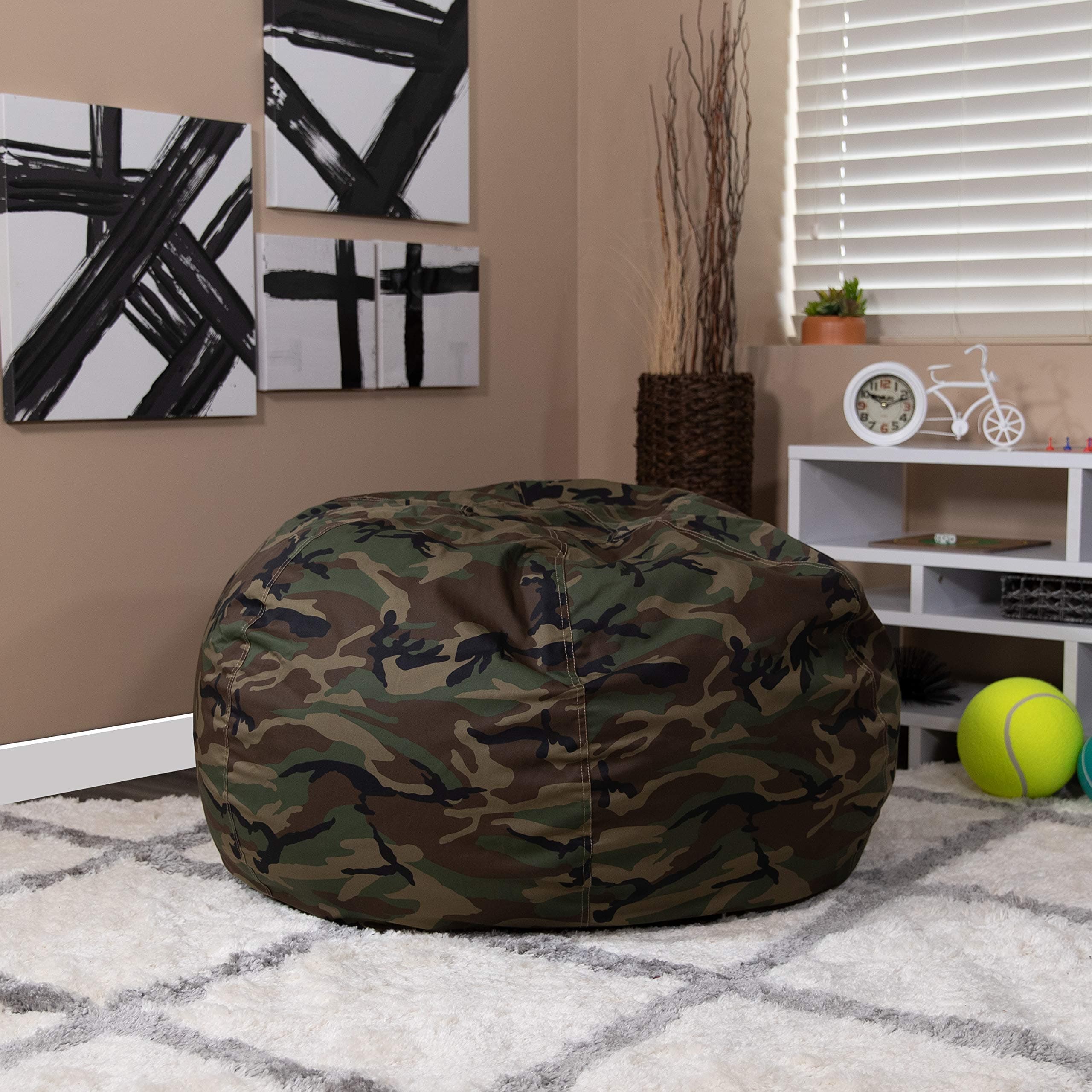 Sponsored Ad - Oversized Camouflage Bean Bag Chair for Kids and Adults