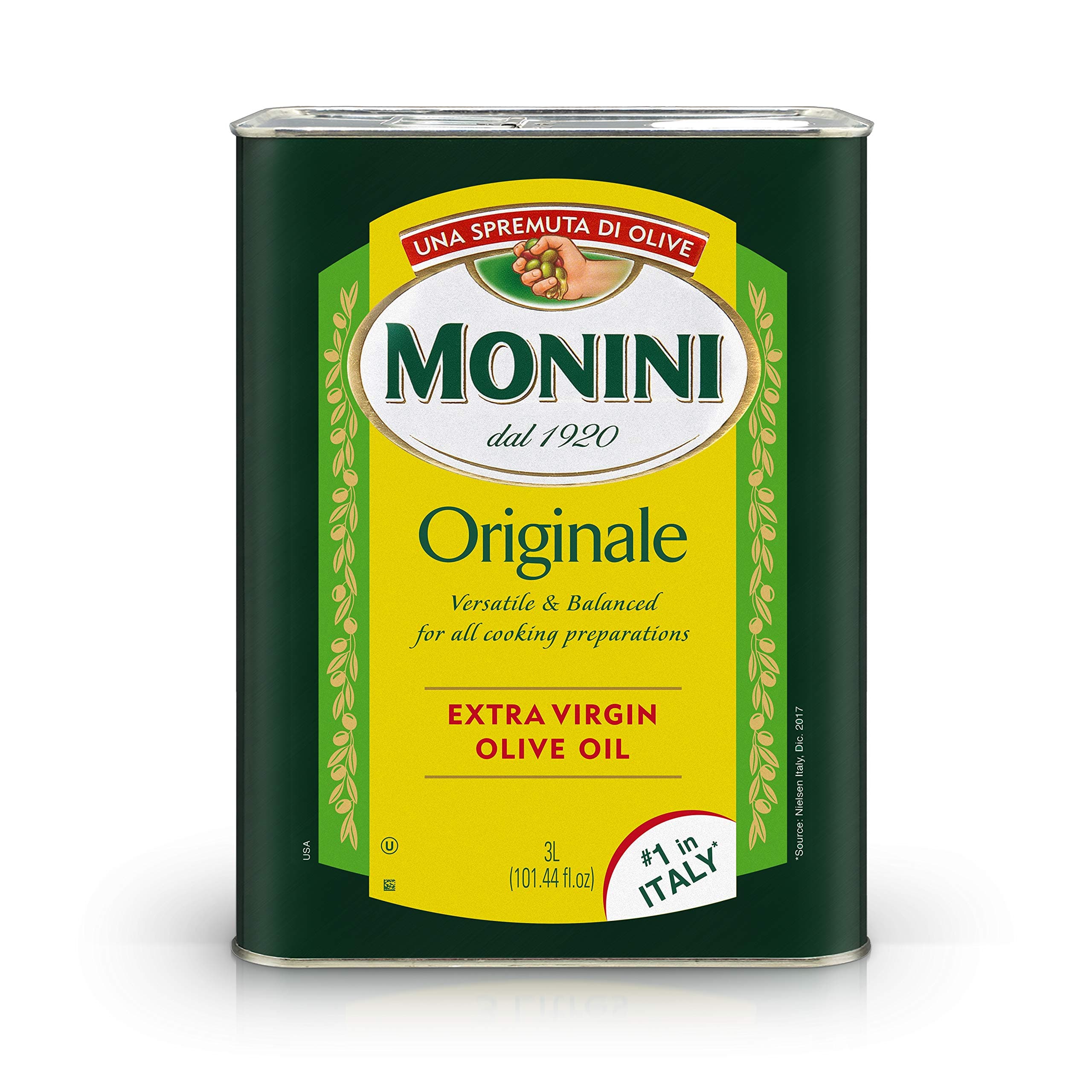Premium Extra Virgin Olive Oil | Originale Versatile & Balanced | Tin Can | 101.4oz (3L)