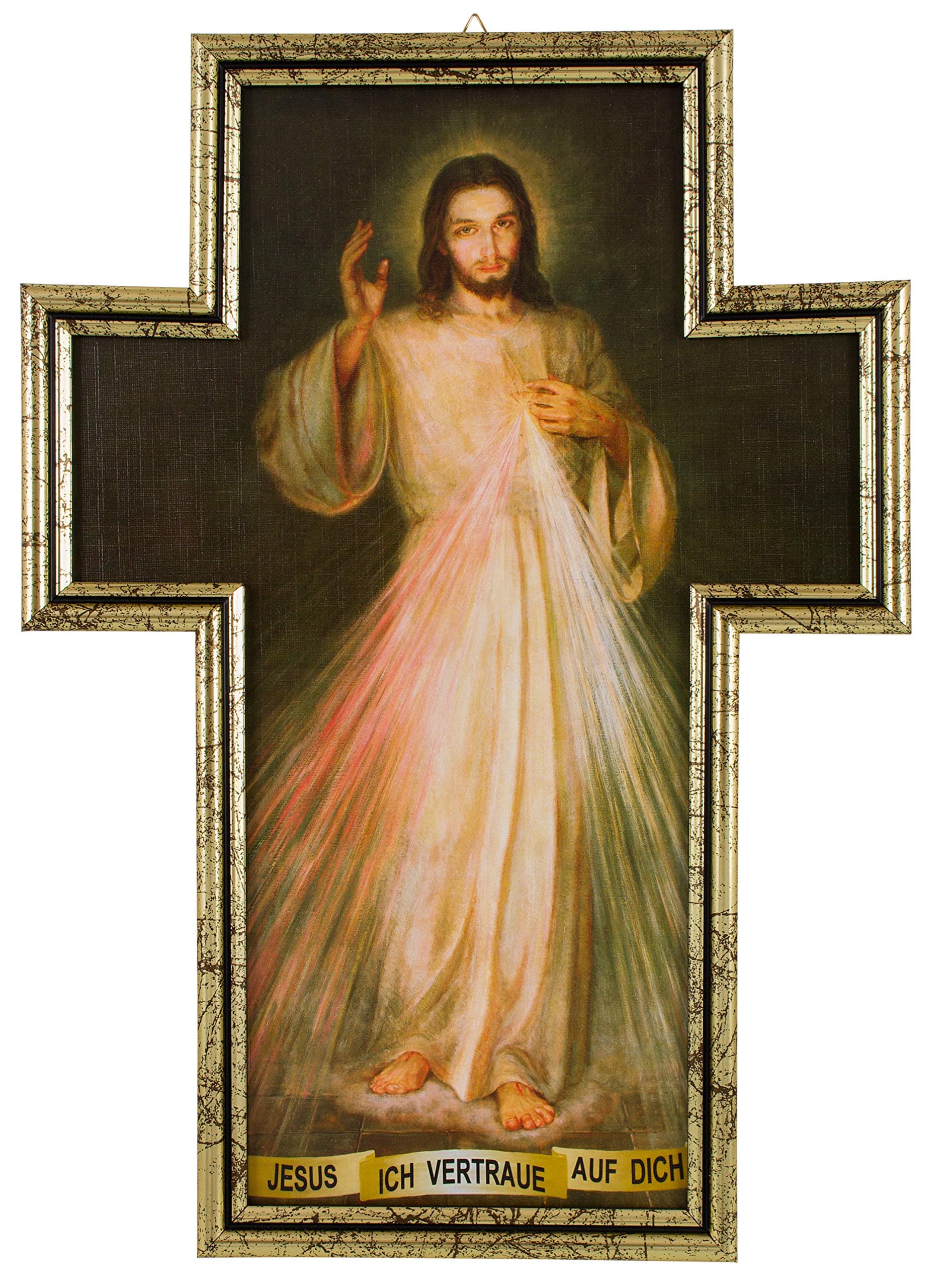 MaMeMi Barmherziger Framed Canvas Jesus Cross 36 x 26 CM