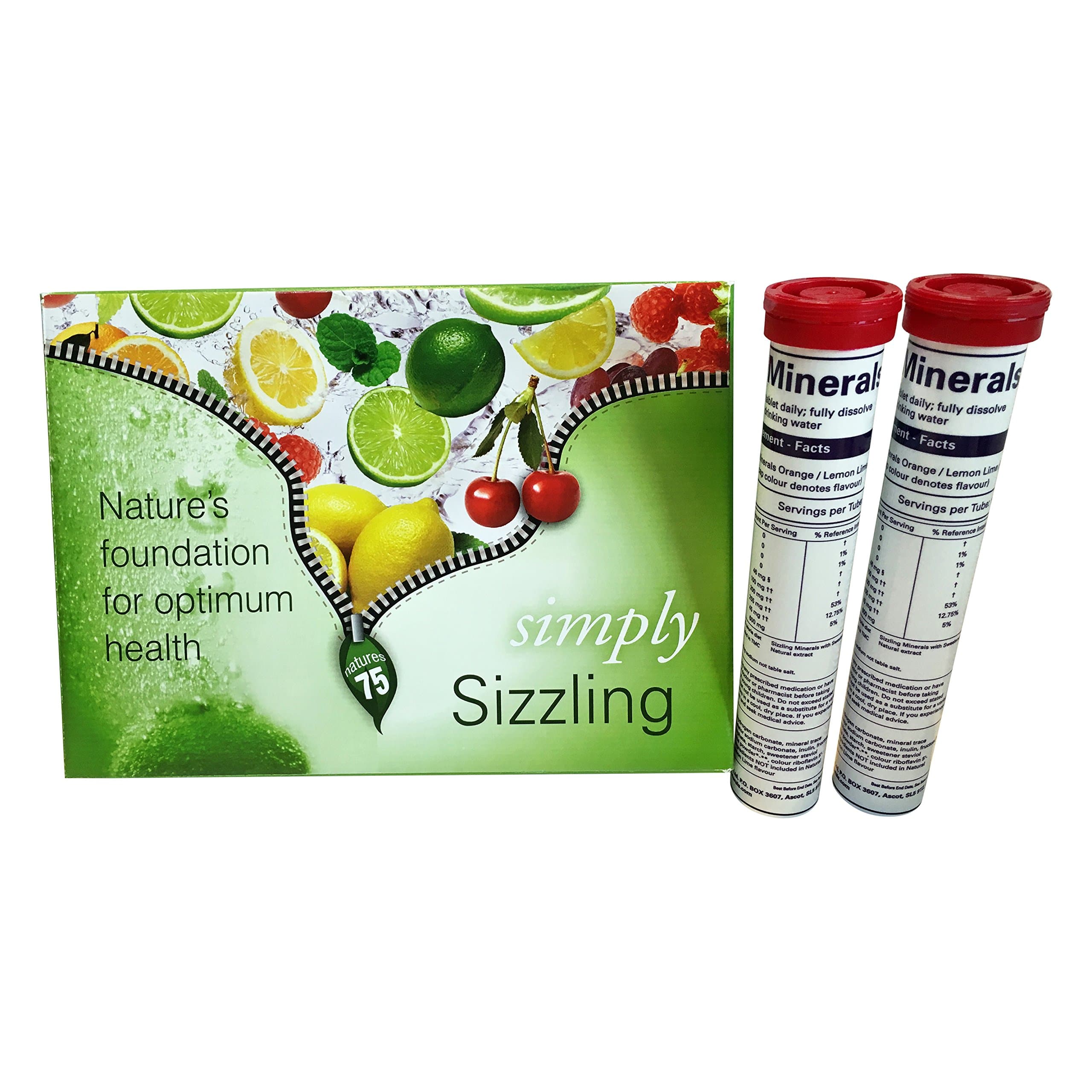 Sizzling Bio-Available Plant Derived 75 Minerals Cherry-Berry Flavour Double Tubes