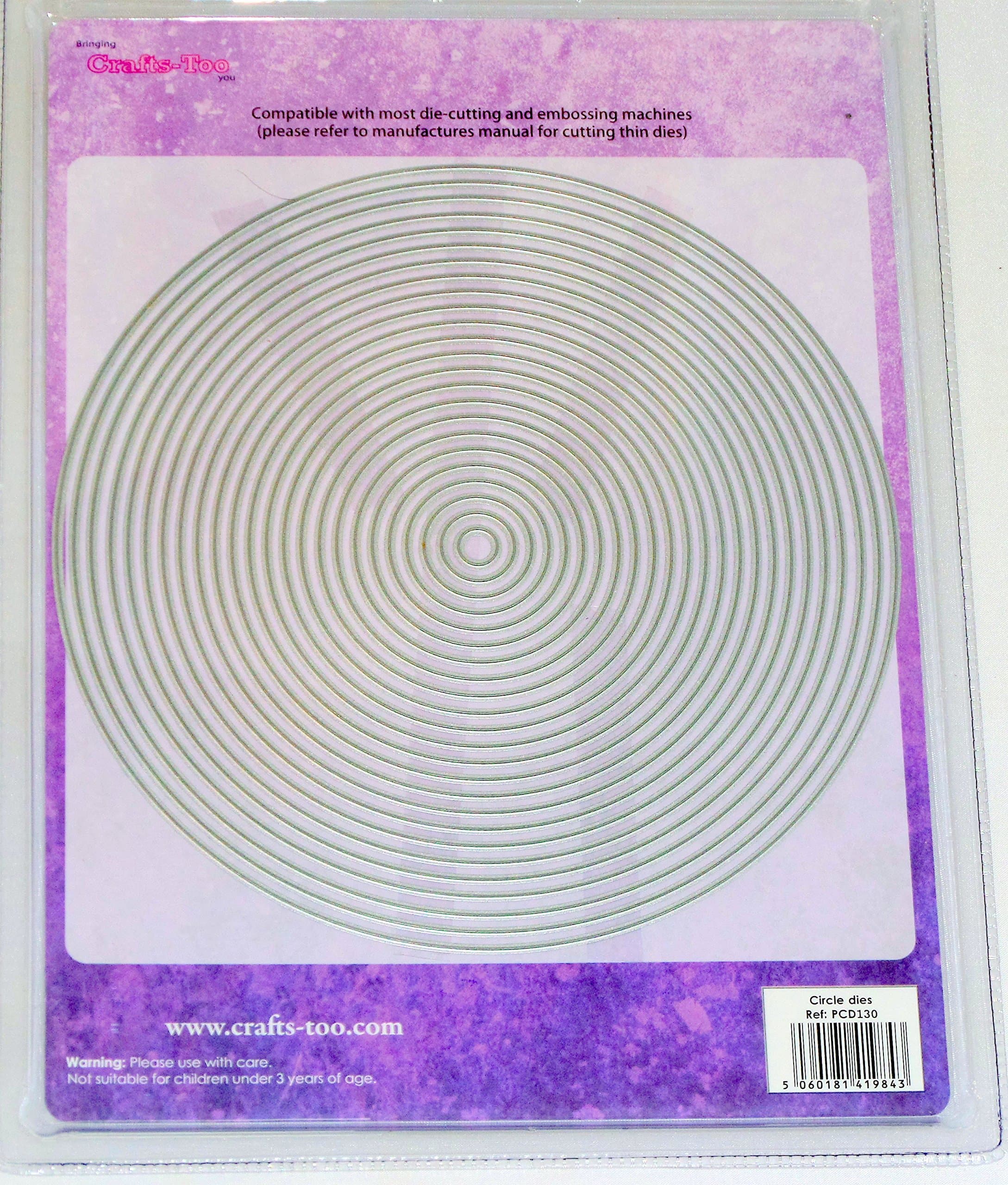 Presscut metal cutting die circle round nesting layering set of 24 dies pcd130