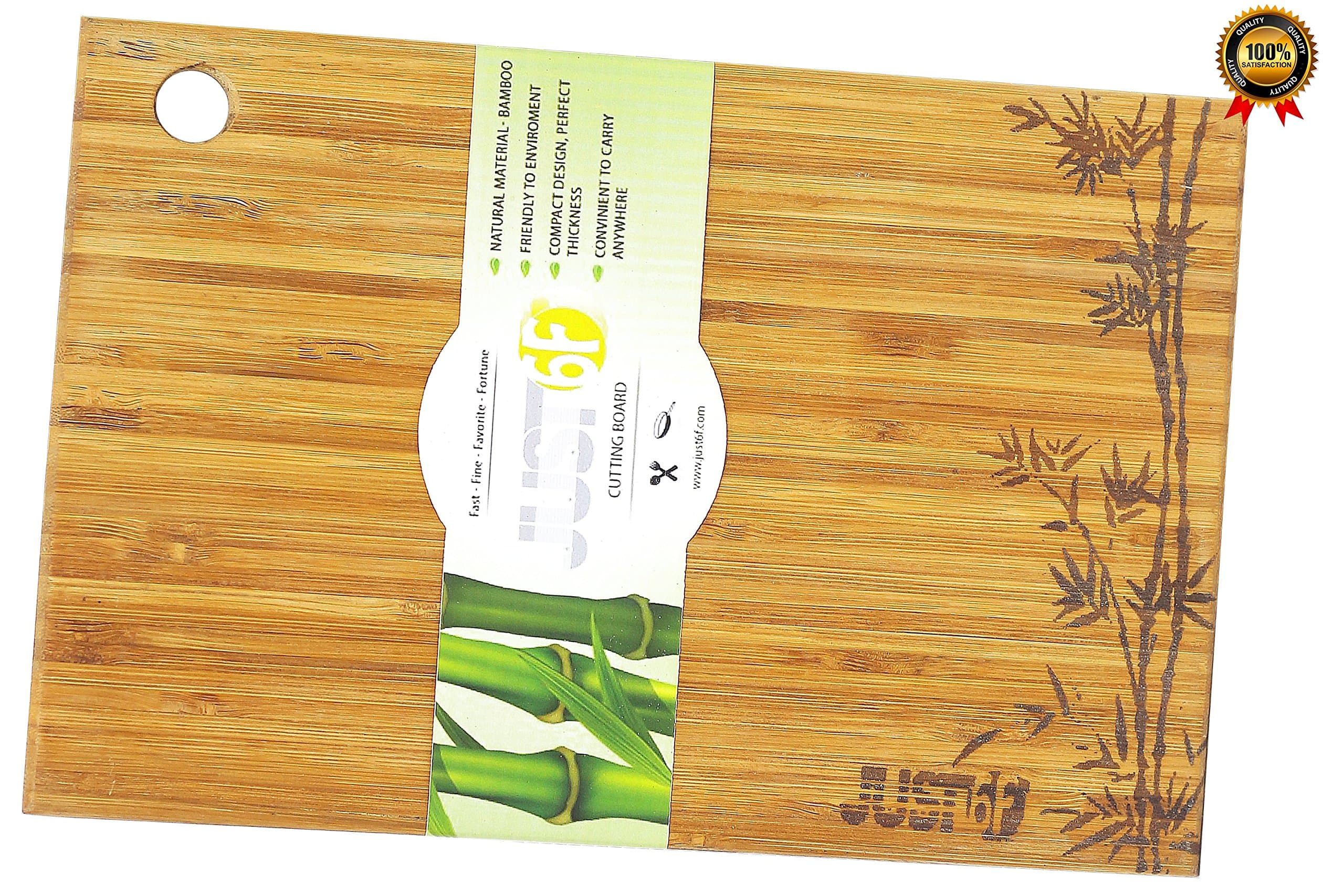 Bamboo Wood Cutting Board For Travel - Compact Design, Perfect Thickness - Convenient To Carry Anywhere - Natural Material Bamboo - Professional Kitchen Cutting Board JUST6F