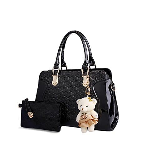 Emotionlin Ladies Large Fashion Tote Bags Women's Quality Selling Trendy Handbags(Black)