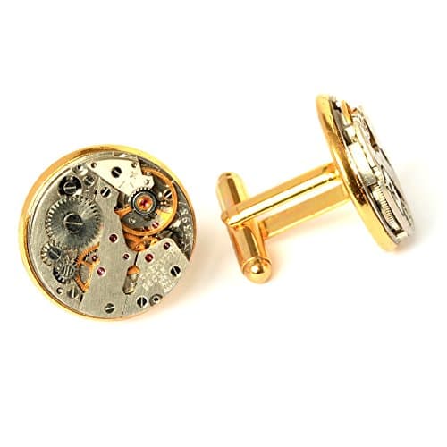 Steampunk Watch Parts Cufflinks, Watch Movement Cufflinks, Steampunk Gifts, Watchpart Cufflinks, Watch Part Cufflinks, Steampunk Cufflinks, Watch Cufflinks, Steam Punk, Gold Cufflinks