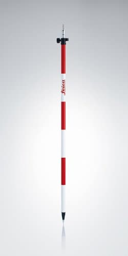 Leica GLS111 Telescopic Reflector Pole with Red/White 8" Graduations
