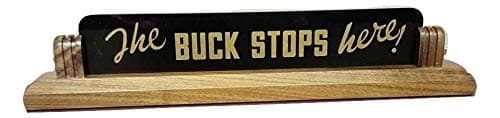 Patriotics The Buck Stops Here Iconic President Harry Truman Executive Desk Plaque Sign