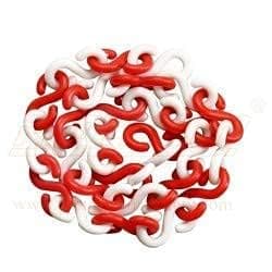 LADWA 15 Meter S Hook Type Plastic Safety Barrier Cone Chain, 6mm Thickness, Red & White, Multipurpose for Construction, Traffic Control, and Safety Zones