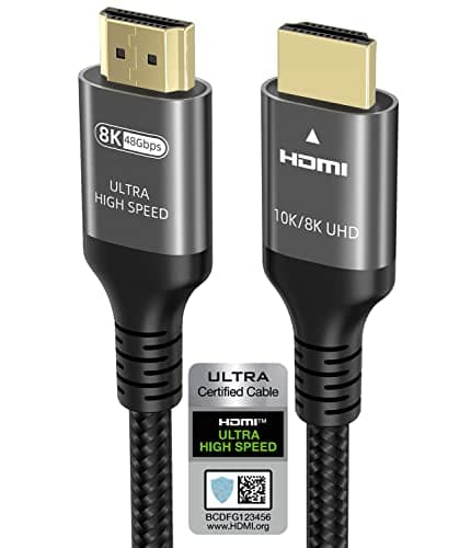 Ubluker 10k 8k 4k HDMI 2.1 Cable 1.5M, Certified Ultra High Speed HDMI Cable 4k 120Hz 144Hz 8k60Hz 48Gbps ARC eARC HDR10+ HDCP2.3 Compatible for Mac RTX4090 PC TV PS5 Xbox