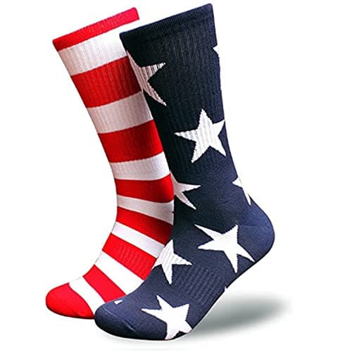 ZWW American Flag Socks For Men Or Women 4th July Middle Socks Star And Stripe Patriotic Freedom Day Gifts