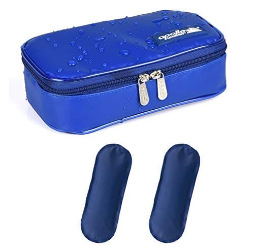 Goldwheat Waterproof Insulin Cooler Travel Case Diabetes Supply Organizer Bag with 2 Ice Packs