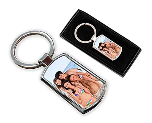 Faithful Prints Personalised Photo Keyring Custom Birthday Wedding Mother Father Day Image Logo Gift includes Gift Box