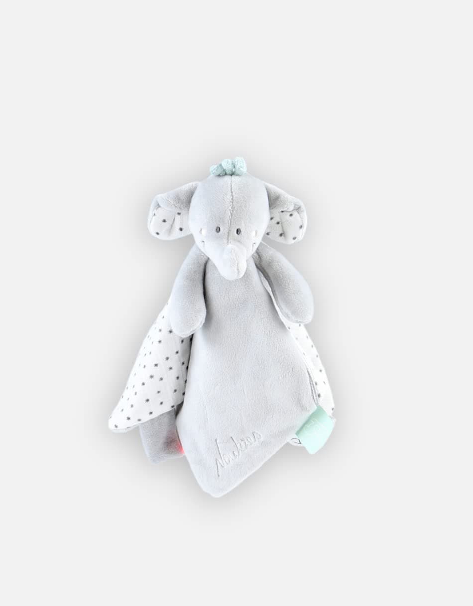 Noukie's Comforter for children - Veloudoux comforter - Anna the elephant - multifunctional - grey/white - 1 piece