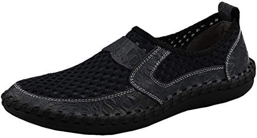 Forucreate Men's Slip-On Water Shoes Casual Outdoor Mesh Walking Shoes(Black 42)