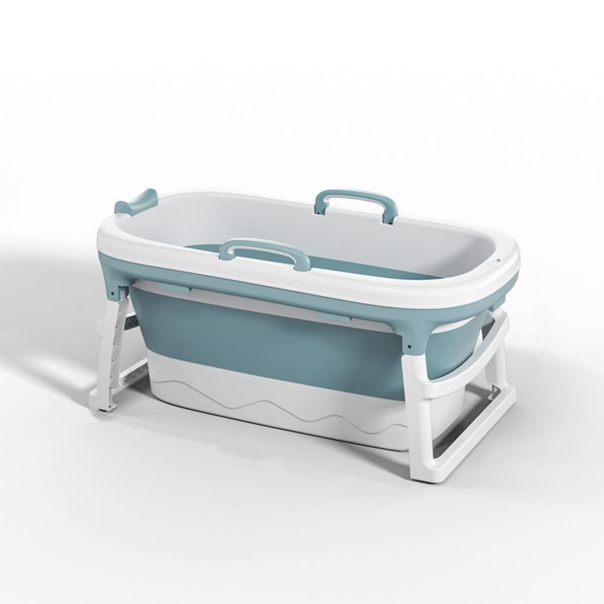 MASTON Freestanding Bathtub Foldable Bathtub Children Shower Tray Play Home Portable Children's Bathtub 115 * 62 * 52cm (S-blue)