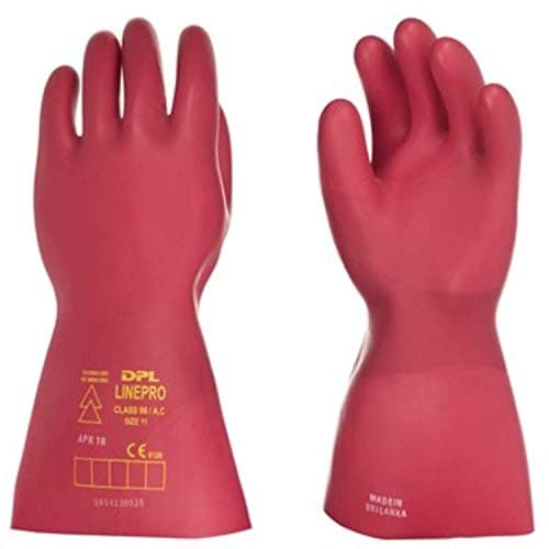 Electrical Hand Gloves DPL LINEPRO Rubber Gloves Electrician High Voltage Hand Shape Waterproof Safety Protective Work Gloves CLASS 00 Insulating 2500 Volts for Man Woman