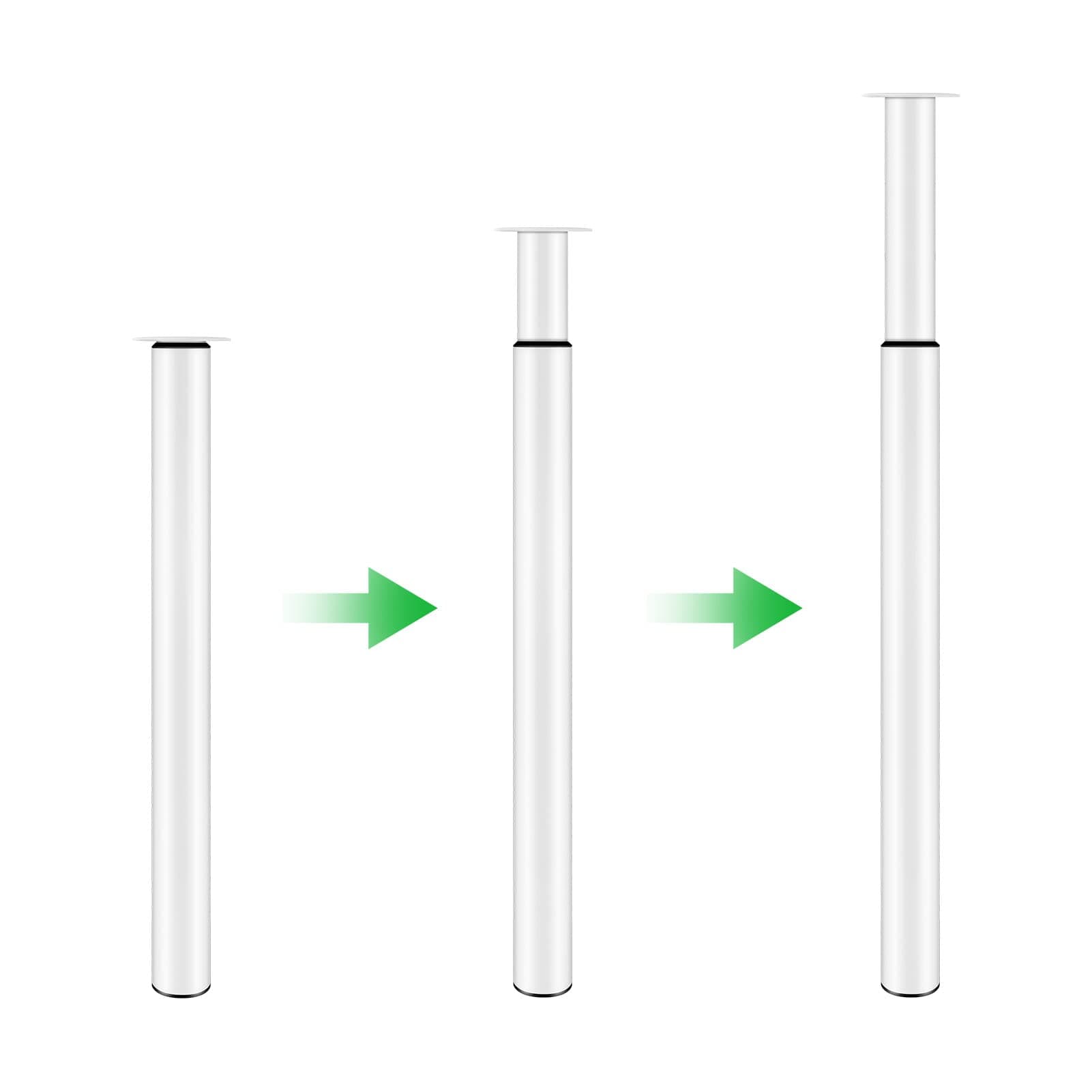 Dhouse Adjustable Table Legs 710-1100mm - Modern Style Metal Folding DIY Desk Legs for Breakfast Bar, Furniture, Dining, Coffee, Bar Tables - 60mm Diameter (White)