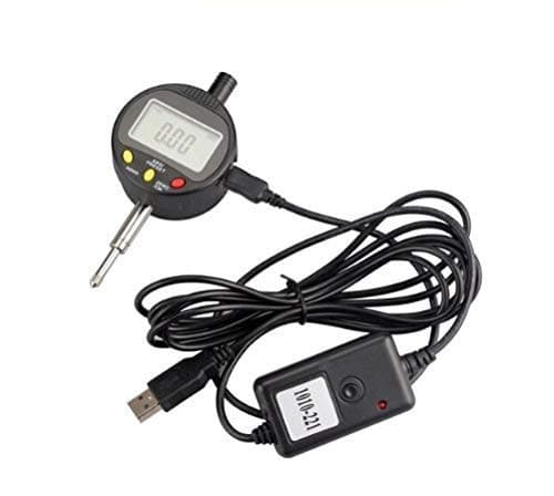 Digital Dial Indicator with USB Cable and Software, Range: 0-12.7mm, Resolution 0.01mm/0.0005inch, ABS, PRESET