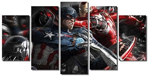 Picture Sensations® Framed Canvas Art Print, Marvel Avengers Age of ultron Super Hero, Captain America, Iron Man, Hulk, Thor, Black Widow, Hawkey - 60"x32"