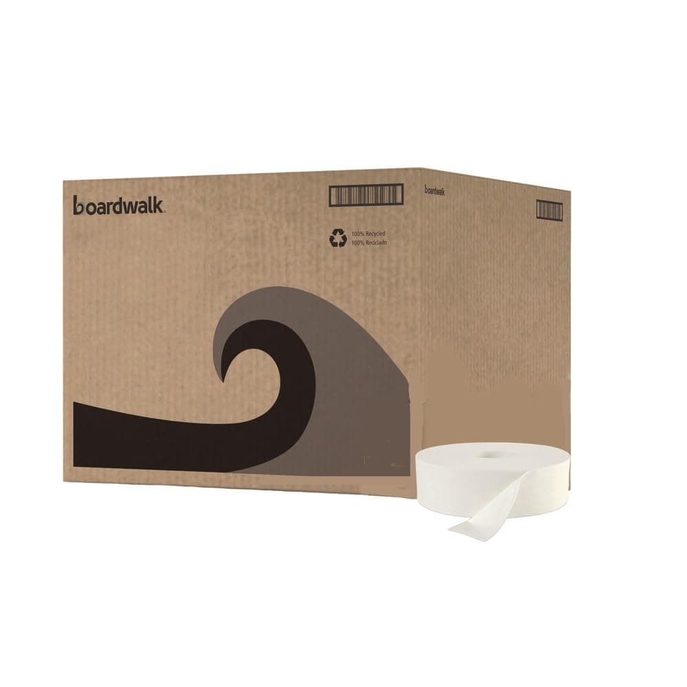 Boardwalk 6102 JRT Bath Tissue, Jumbo, 2-Ply, White, 2000 Feet/Roll, 6 Rolls/Carton