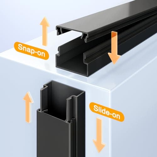 Cord Cover, Delamu 157in Cable Concealer Cable Cover Channel, PVC Cord Hider on Wall, Paintable Cable Raceway, Cuttable Wire Covers for Cords, Cable Hider to Hide Wall Mounted TV, CC01-Black