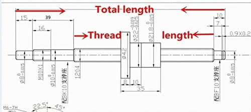 SFU1204 300mm Ballscrew kit + Set BK/BF10 Kit + 1204 Ballscrew RM1204 L300mm ball screw with Ball Nuts + Screw Nut Housing for CNC Machine