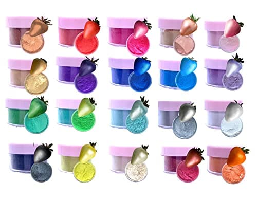 Edible Glitter Shimmer Luster DUST Set for Cake Decoration 6 Colors Set. Food Cake Chocolate Paint (Easter Baby Pastel)