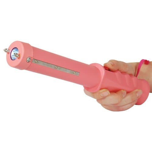 Pink and Powerful Stun Baton with 12 Million Volts and Flashlight