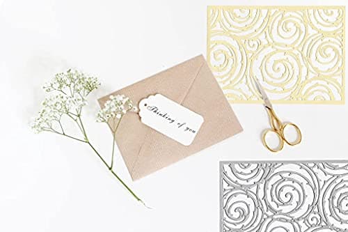 Metal Vines Frame Cutting Dies for Card Making and Photo Album Decorations, Circular Cirrus Background Embossing Die Cuts for DIY Scrapbooking Craft