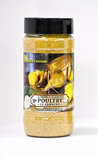 Chicken Seasoning- Lemon & Garlic Poultry Seasoning-Gluten Free- No Preservatives -No MSG- No Carbs -Low Sodium -No Artificial Food Coloring (12 0z)
