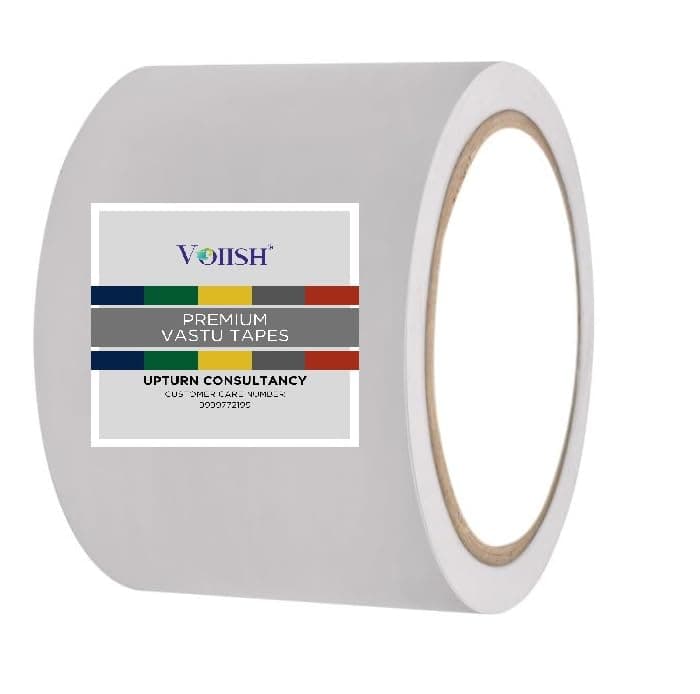 Tape for Vastu Dosh Remedy/Heavy Duty Vinyl Tape, Vastu Correction for Bathroom and Entrance (Size:- 4 Inches, Length: 22 Meters) (White_Pack of 1)