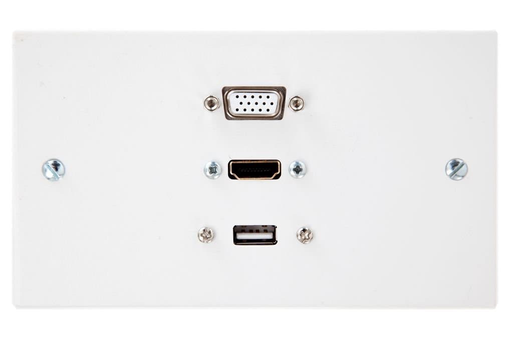 HDMI, SVGA, USB A Wall Plate / Face Plate - 40 Metre - Supplied with Backbox / Installation Ready.
