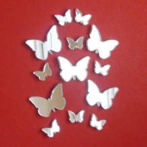 Cool Creations Butterfly Big Wings Mirrors 4cm X 3cm (10 in Pack) 1.5" x 1.2"
