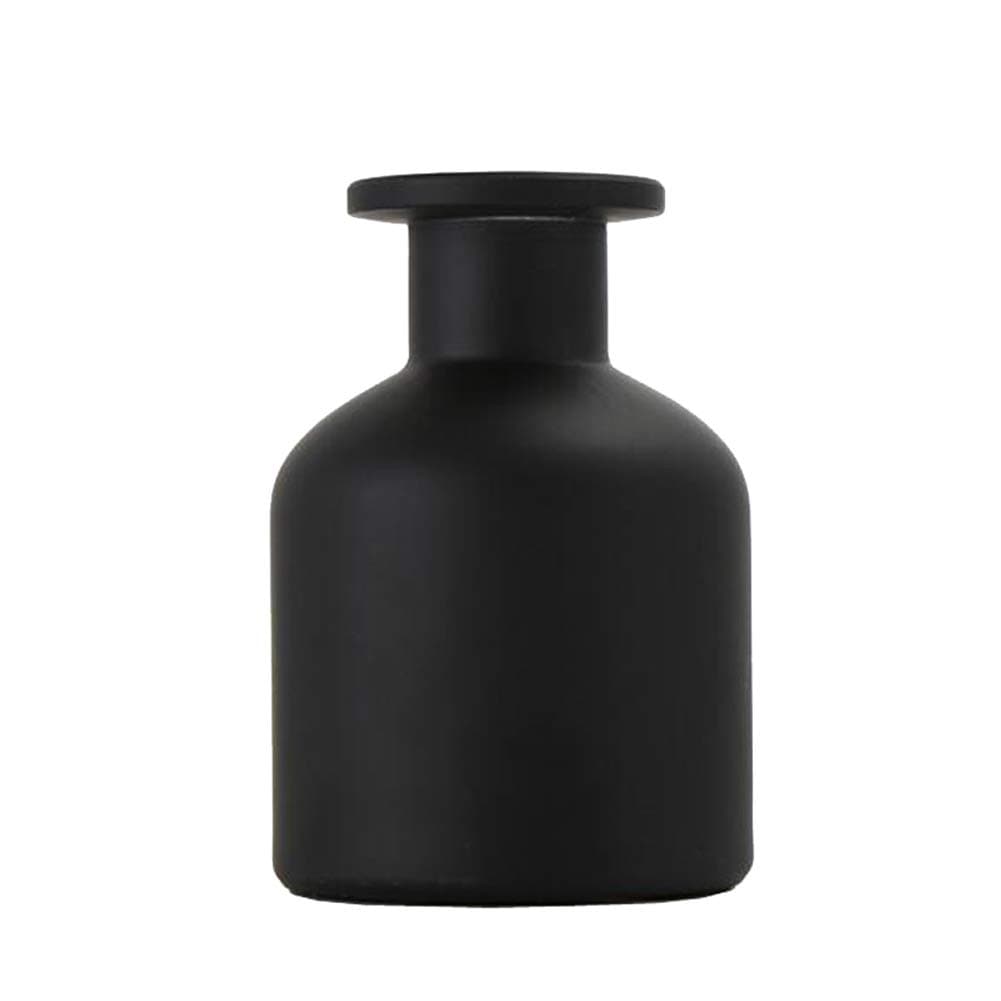 1PCS 150ml/5oz Empty Refillable Glass Diffuser Bottles Aromatherapy Jar Container Fragrance Accessories Use for DIY Replacement Reed Diffuser Sticks Sets Essential Oils Crafts Decor (Black)